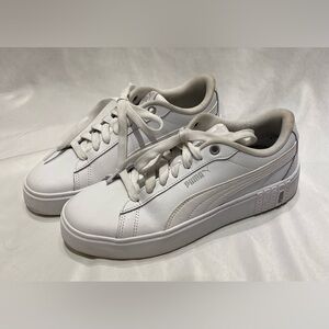 Puma Women's Smash Platform Sneaker, White, Size 8.5